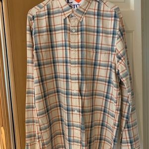 Men's L J Crew plaid shirt